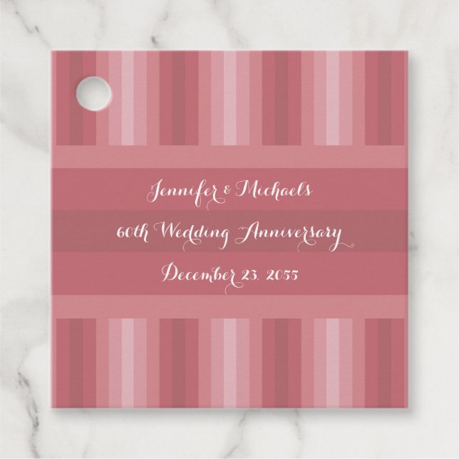 Étiquettes Cadeau Fête d'anniversaire de mariage Baby shower Rose po (Devant)