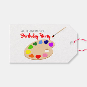 Étiquettes-cadeau Fête d'anniversaire de peinture de palette