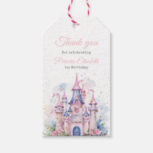 Étiquettes-cadeau Fête d'anniversaire de princesse, Château de princ