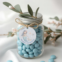 Étiquettes Cadeau Fête d'anniversaire de sirène sous la mer bleue