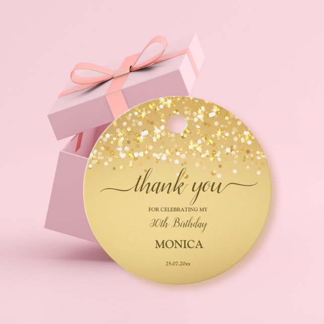 Étiquettes Cadeau Fête d'anniversaire des adultes élégant minimalist (Créateur téléchargé)