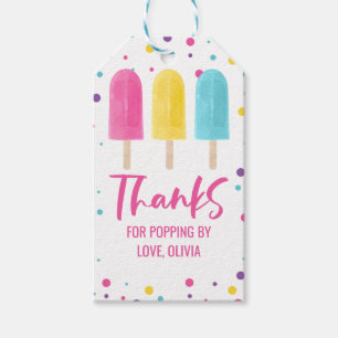 Étiquettes-cadeau Fête d'anniversaire d'été Rainbow Pops