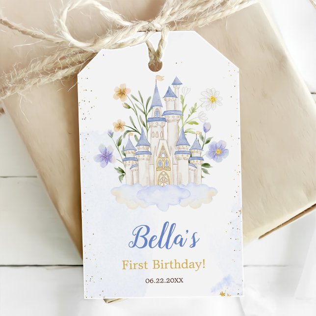 Étiquettes-cadeau Fête d'anniversaire du château de la princesse roy (Créateur téléchargé)