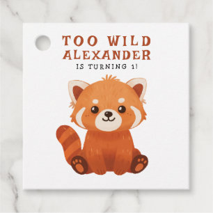 Étiquettes Cadeau Fête d'anniversaire du Panda roux 1 an
