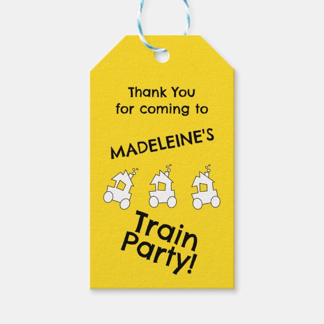 Étiquettes-cadeau Fête d'anniversaire du train (Devant)