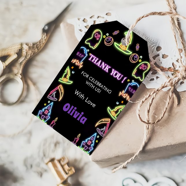 Étiquettes-cadeau Fête d'anniversaire éffrayante d'Halloween sombre (Créateur téléchargé)