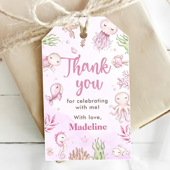 Étiquettes-cadeau Fête d'anniversaire fille sous la mer (Créateur téléchargé)