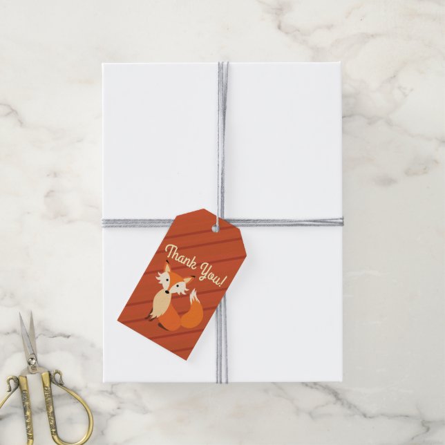 Étiquettes-cadeau Fête d'anniversaire Fox (Avec de la ficelle)
