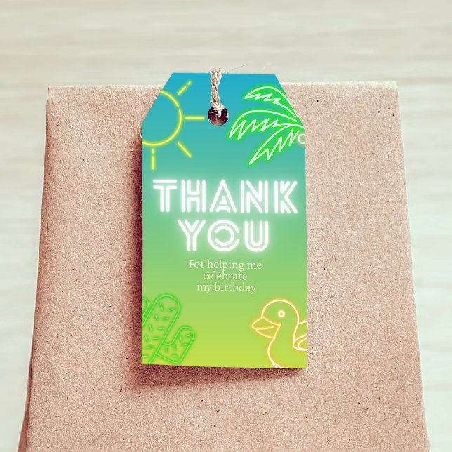 Étiquettes-cadeau Fête d'anniversaire garçon Pool Party  (Boy Birthday Pool Party Gift Tag Favor Tag)