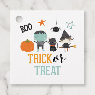 Étiquettes Cadeau Fête d'anniversaire Halloween Trick or Treat pour 