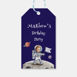 Étiquettes-cadeau Fête d'anniversaire hors du monde - Merci à thème