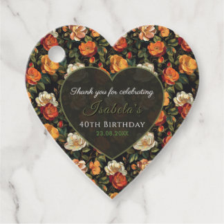 Étiquettes Cadeau Fête d'anniversaire personnalisée avec rose de pri