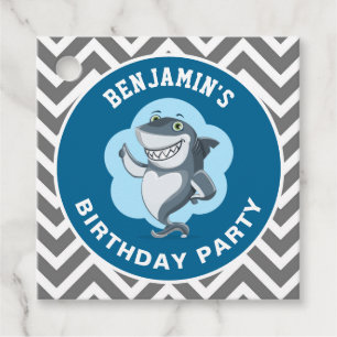 Étiquettes Cadeau Fête d'anniversaire requin mignon