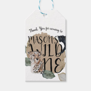 Étiquettes-cadeau Fête d'anniversaire safari aquarelle animal sauvag