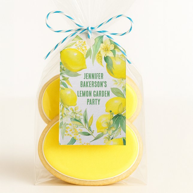 Étiquettes-cadeau Fête d'anniversaire sur le thème des citrons à l'a (Watercolor Lemon Pattern Birthday Party Gift Tags
)