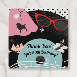 Étiquettes Cadeau Fête d'anniversaire sur le thème des disques des a