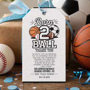 Étiquettes-cadeau Fête d'anniversaire sur le thème des sports pour g