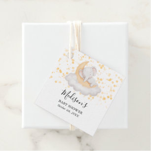 Étiquettes Cadeau Fête de Baby Shower éléphant de bébé mignon 
