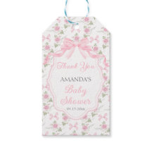 Fête de Baby Shower Fille Ruban Rose Toile De Jouy