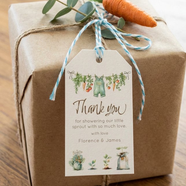 Étiquettes-cadeau Fête de Bébé Cultivé Localement  (Créateur téléchargé)