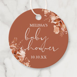 Étiquettes Cadeau Fête de Bébé Florale Rustique Automne