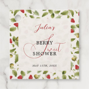 ÉTIQUETTES CADEAU FÊTE DE BÉBÉ FRUIT SUAVE DE FRAISE SAUVAGE