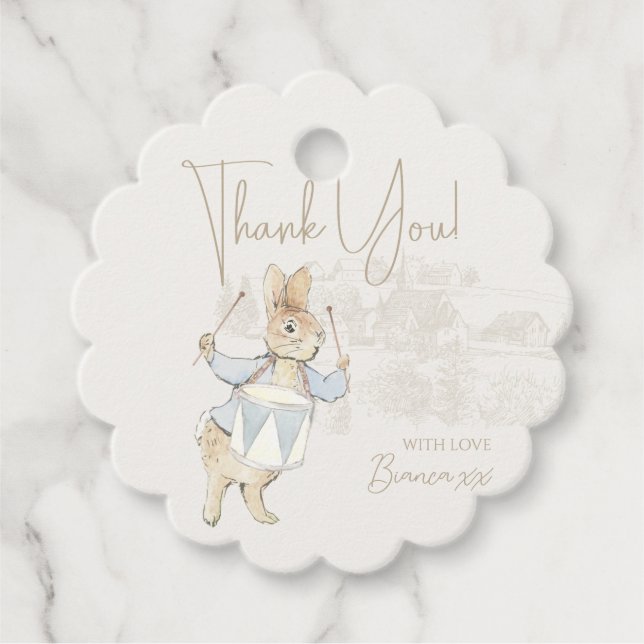 Étiquettes Cadeau Fête de bébé Lapin Bleu Some Bunny (Devant)