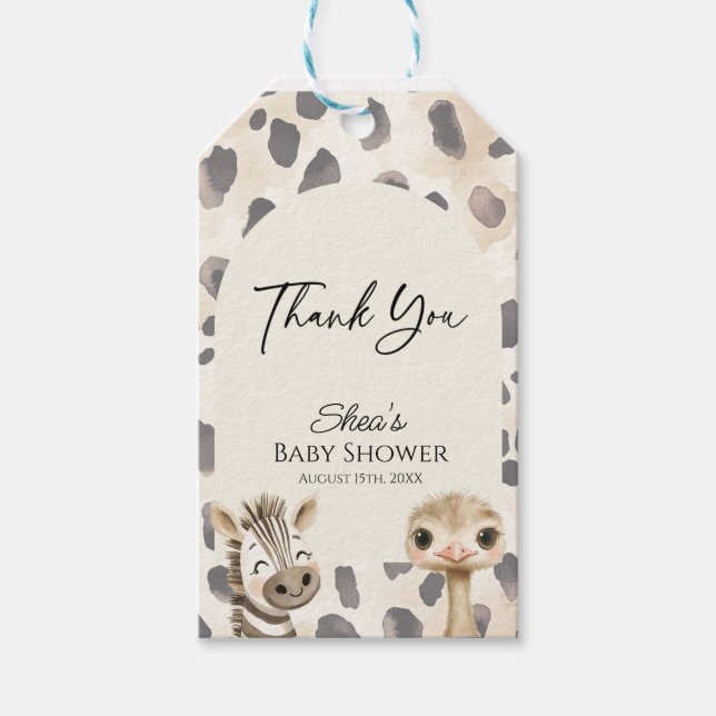 Étiquettes-cadeau Fête de Bébé Safari Wild One  (Devant)