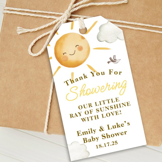 Étiquettes-cadeau Fête de bébé thème soleil Bohème Genre-Neutre (Créateur téléchargé)