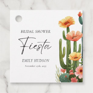 Étiquettes Cadeau Fête de cactus floral pour mariage