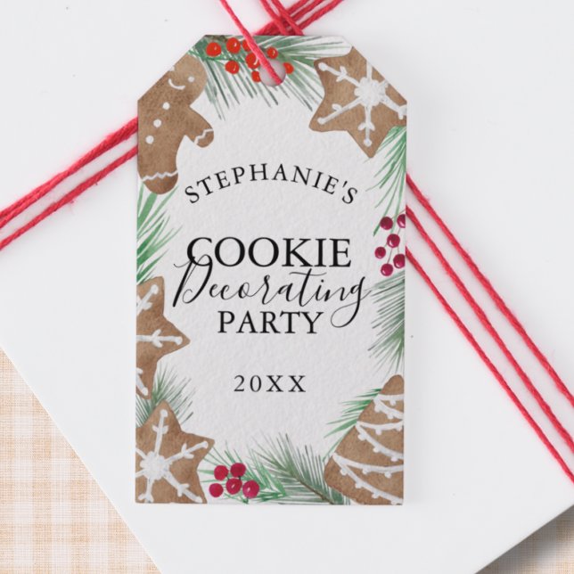 Étiquettes-cadeau Fête de décoration de biscuits   (Créateur téléchargé)