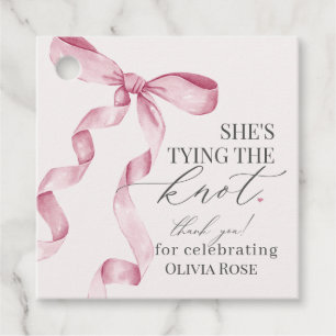 Étiquettes Cadeau Fête de douche de mariée nouant le nœud rose