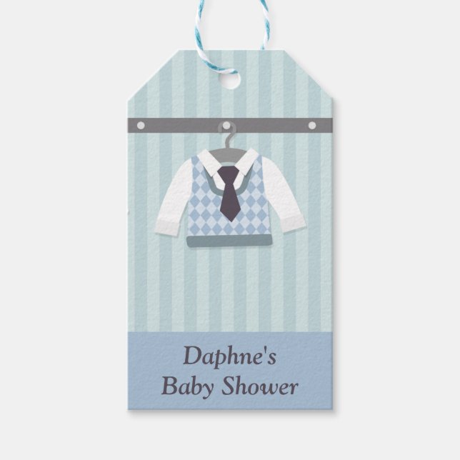 Étiquettes-cadeau Fête de douche pour bébé Gentleman moderne (Devant)