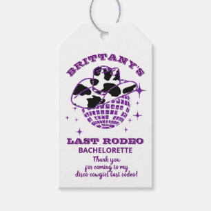Étiquettes-cadeau Fête de Fiançailles de Cowgirl Disco Rétro