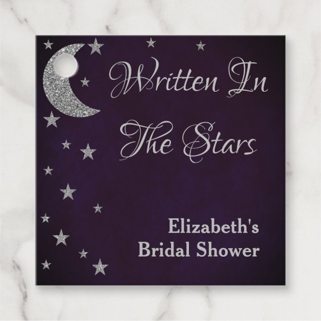Étiquettes Cadeau Fête de Fiançailles Écrite Dans Les Étoiles (Devant)