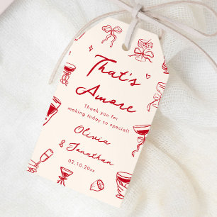 Étiquettes-cadeau Fête de fiançailles Red That's Amore