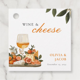 Étiquettes Cadeau Fête de fiançailles vin et fromage