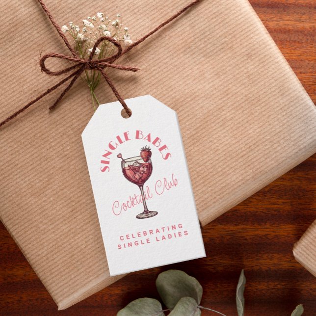 Étiquettes-cadeau Fête de Galentine's Day pour Célibataires Cocktail (Créateur téléchargé)