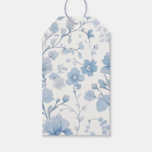 Étiquettes-cadeau Fête de jardin fantaisiste élégante florale bleue