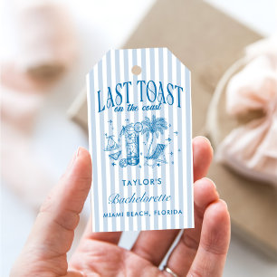 Étiquettes-cadeau Fête de jeune fille côtière moderne cocktail bleu