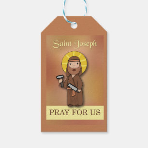 Étiquettes-cadeau Fête de la Saint-Joseph Priez pour Nous Simple Cat