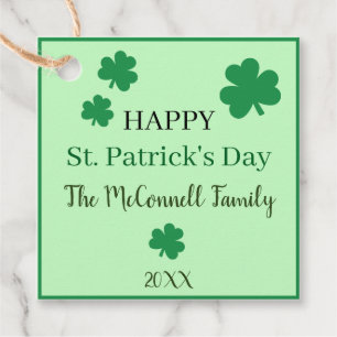 Étiquettes Cadeau Fête de la Saint-Patrick personnalisée