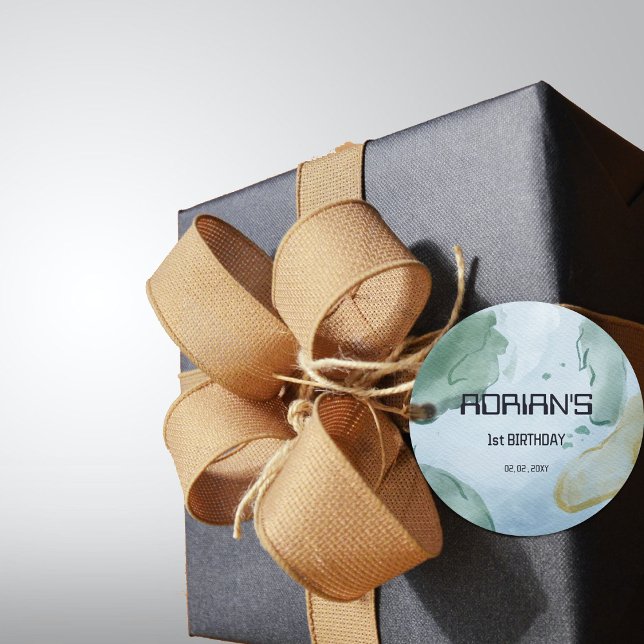 Étiquettes Cadeau Fête de l'Espace Earth Globe (Earth Space Favor Tags)