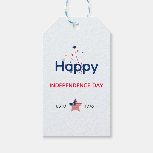 Étiquettes-cadeau Fête de l'Indépendance des USA 4 juillet Salutatio (Devant)