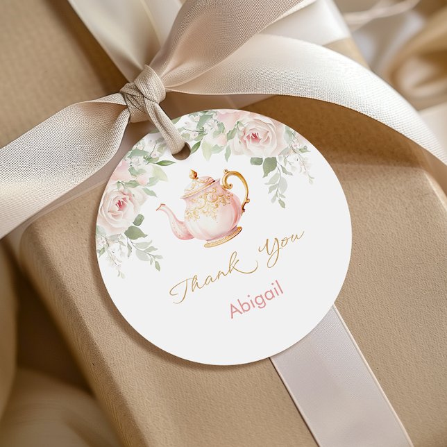 Étiquettes Cadeau Fête de mariage à l'heure du thé (Tea Party Bridal Shower Favor TagsTea Party Bridal Shower Favor Tags)