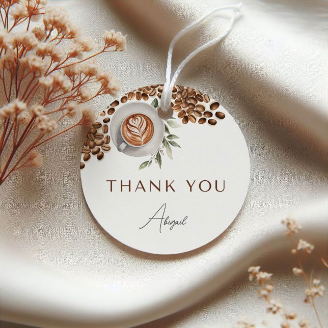 Étiquettes Cadeau Fête de Mariage autour du Café - L'Amour est dans  (Coffee Bridal Shower - Love is Brewing Favor Tags
)