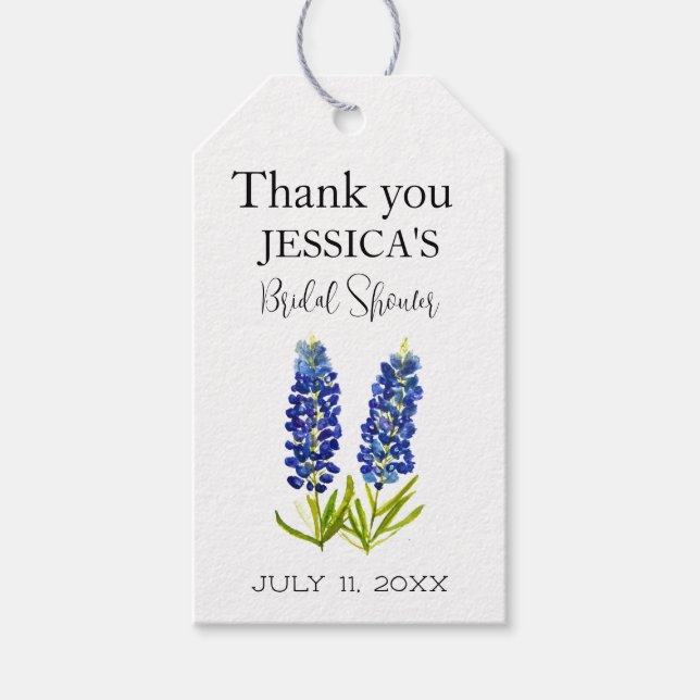 Étiquettes-cadeau Fête de mariage aux fleurs sauvages Bleuets Fleurs (Devant)