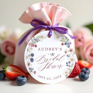 Étiquettes Cadeau Fête de Mariage aux Fruits Sauvages Sucrés Baies S