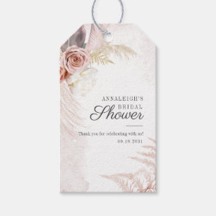 Étiquettes-cadeau Fête de mariage bohème herbe de Pampas terre cuite