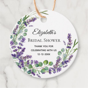 Étiquettes Cadeau Fête de mariage bohème lavande eucalyptus